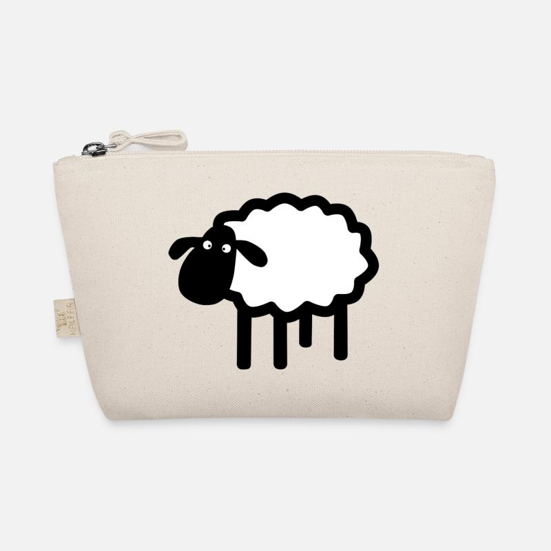 Weiße Schaf-Silhouette Bio-Täschchen