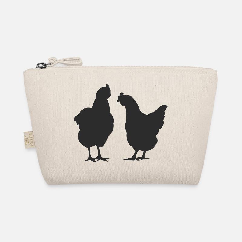 Two Chickens Silhouette Organic Pouch