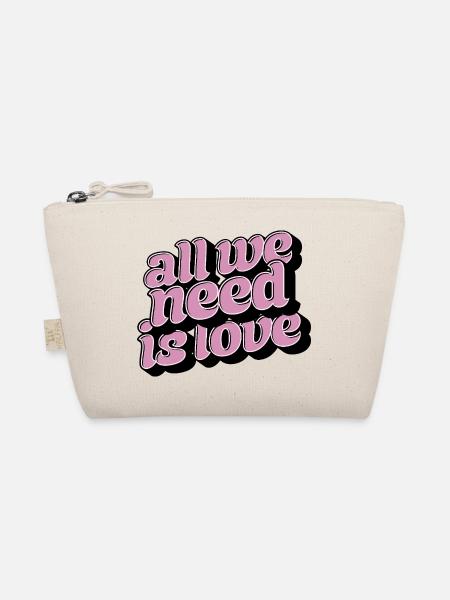 All We Need Is Love – Positive Typo Statement - Bio-Täschchen - Natur - Vorne