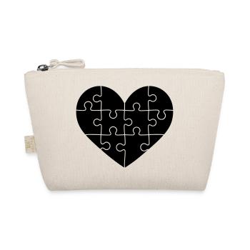 Puzzle Heart – Connection & Love Symbol Design - Organic Pouch - nature - Front