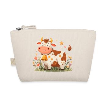 Cow with bell in flower field - Organic Pouch - nature - Front
