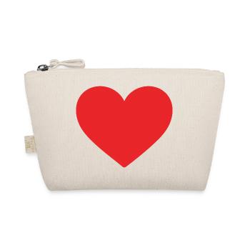 Red Heart – Minimalist Heart Icon - Organic Pouch - nature - Front