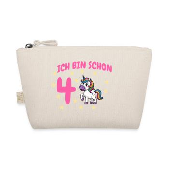 Ich bin Schon Vier Unicorn Geburtstag - Bio-Täschchen - Natur - Vorne