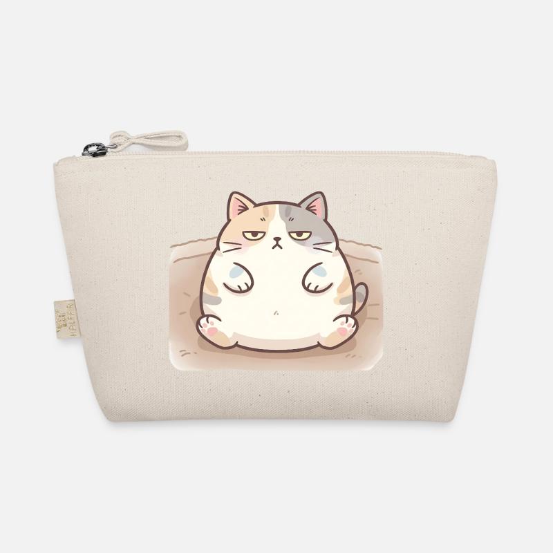 Fluffy fat cat in nursing pose Organic Pouch