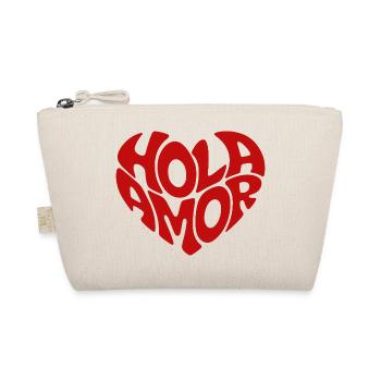 Hola Amor Retro Red Heart Love - Organic Pouch - nature - Front