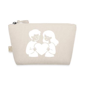 Loving Couple In Love Heart - Organic Pouch - nature - Front