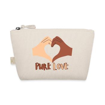 Reine Liebe Herzhand Design - Bio-Täschchen - Natur - Vorne