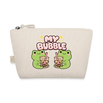 Kawaii Bubble T-Frogs – Cute Frog Duo (MBT) - Organic Pouch - nature - Front