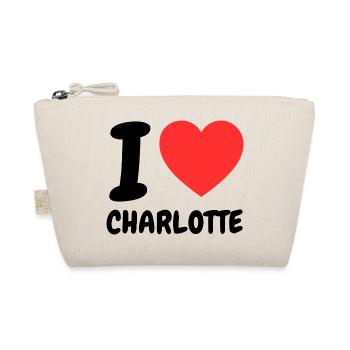 Red Heart I Love Charlotte - Organic Pouch - nature - Front