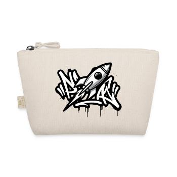 Fusée graffiti en noir et blanc - Trousse biologique - nature - Devant