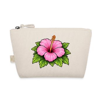 Pink Hibiskus Blüte Illustration - Bio-Täschchen - Natur - Vorne