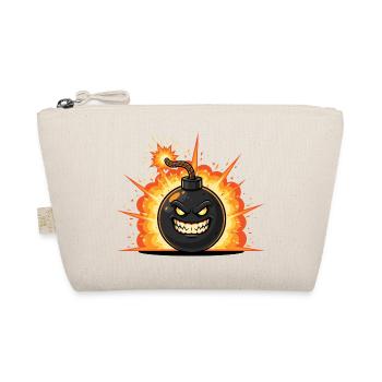 Explosion bomb cartoon with grin - Organic Pouch - nature - Front
