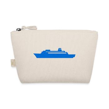 Blue Ship Silhouette Coastal Look - Organic Pouch - nature - Front