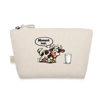 Moment Cow Funny Saying Gift - Organic Pouch - nature - Front