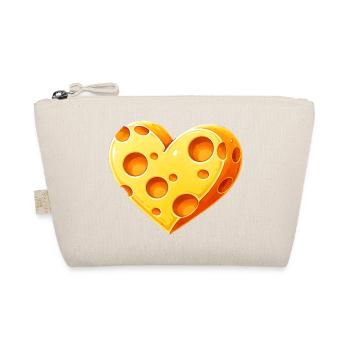 Illustration of a heart-shaped piece of cheese - Organic Pouch - nature - Front
