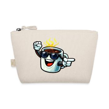 Coffee mug with sunglasses - Organic Pouch - nature - Front