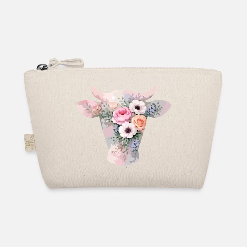 Kuh Silhouette Blumen Bio-Täschchen