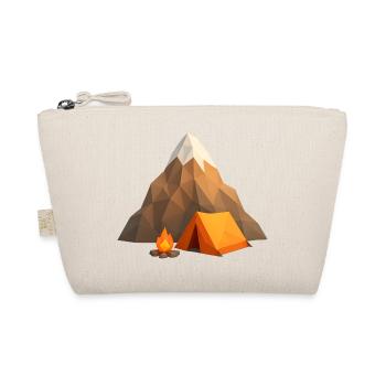 Low-poly mountain camp with tent and fire - Organic Pouch - nature - Front