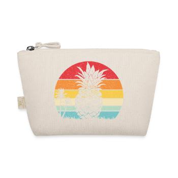 Ananas-Sommer-Retro-Strand, Vintage-Sonnenuntergang - Bio-Täschchen - Natur - Vorne