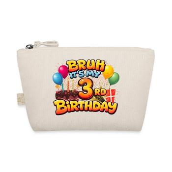 3rd birthday shirt 3rd birthday gift boy girl 3rd - Organic Pouch - nature - Front