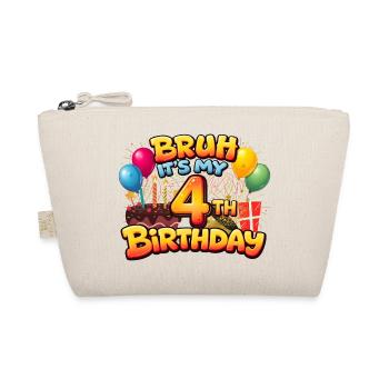 4th birthday shirt birthday shirt for boy 4 year - Organic Pouch - nature - Front