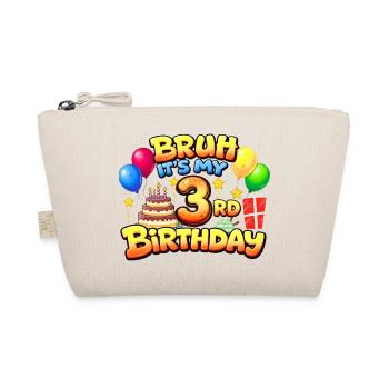 3rd birthday shirt 3rd birthday gift boy girl 3rd - Organic Pouch - nature - Front