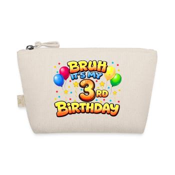 3rd birthday shirt 3rd birthday gift boy girl 3rd - Organic Pouch - nature - Front