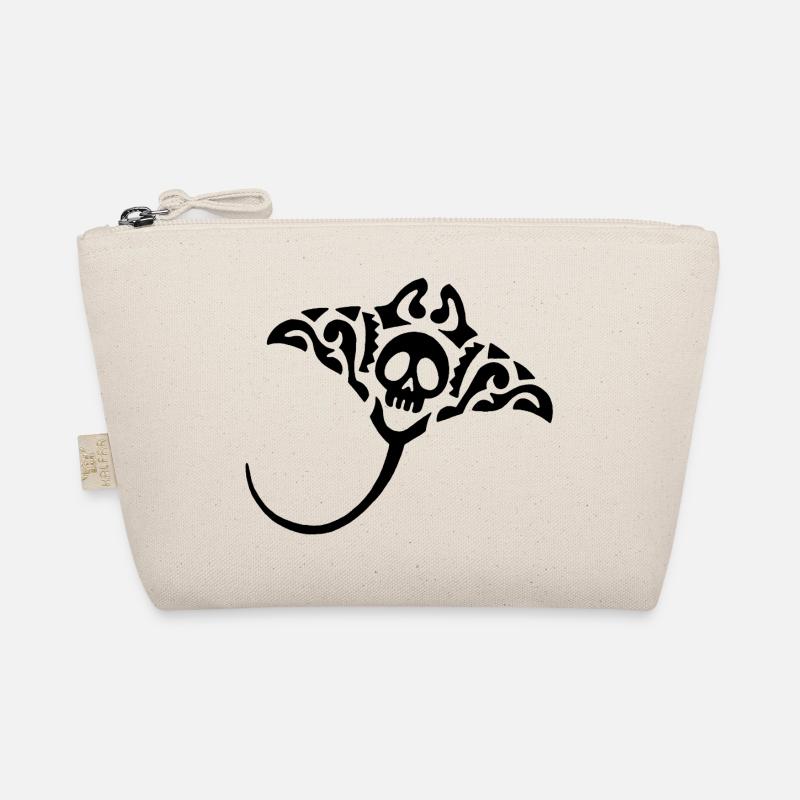 Manta Ray und Schädel (Schwarz) Bio-Täschchen
