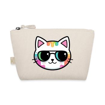 Chat minimaliste arcenciel lunettes noires - Trousse biologique - nature - Devant