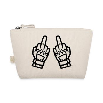 Zwei Mittelfinger Handschuhe Kontur Symbol - Bio-Täschchen - Natur - Vorne