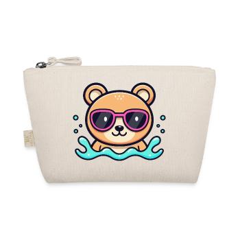 Teddy Bear Beach Pink Brille - Bio-Täschchen - Natur - Vorne