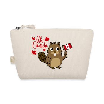 Oh Canada Beaver Flag Bear - Organic Pouch - nature - Front