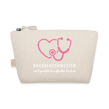 Krankenschwester Superheldin - Lustiges Pflege Med - Bio-Täschchen - Natur - Vorne