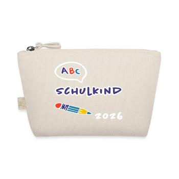 Schulkind 2026 ABC Einschulung Stift - Bio-Täschchen - Natur - Vorne
