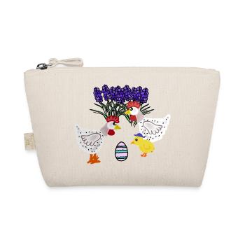Poulets de Pâques avec des poussins de poulet aux œufs de Pâques - Trousse biologique - nature - Devant