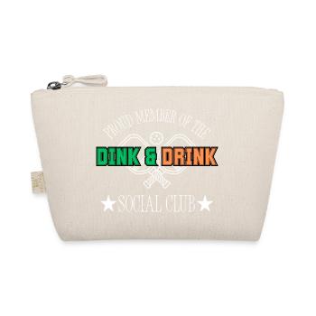 Funny Pickleball Gift: Dink and Drink Social Club - Organic Pouch - nature - Front