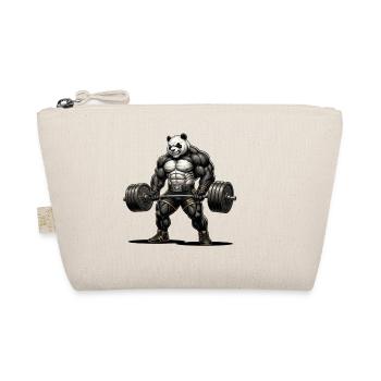 Panda Strength – Bodybuilding Design - Bio-Täschchen - Natur - Vorne