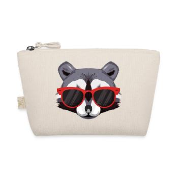 Waschbär mit Cooler roter Sonnenbrille rockt - Bio-Täschchen - Natur - Vorne