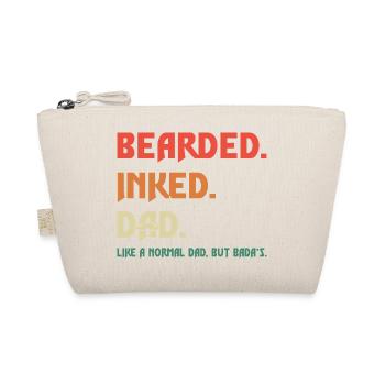 Bearded Inked Dad – Cool Dad With Beard T-Shirt - Organic Pouch - nature - Front