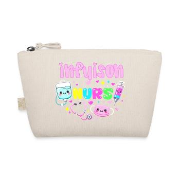 Pflegekraft in Infusion Kawaii Pflegegeschenk - Bio-Täschchen - Natur - Vorne