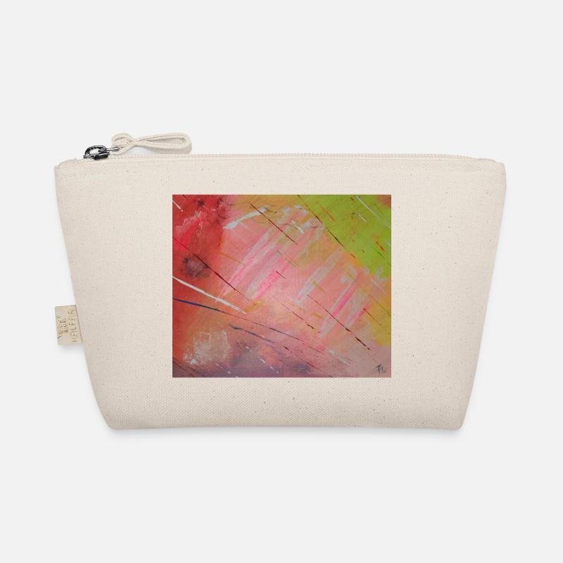 Neon Diagonal Stripe Abstract Organic Pouch