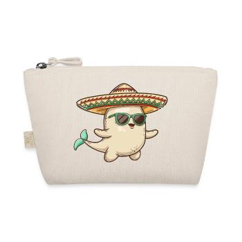 Whale Funny Sombrero - Organic Pouch - nature - Front