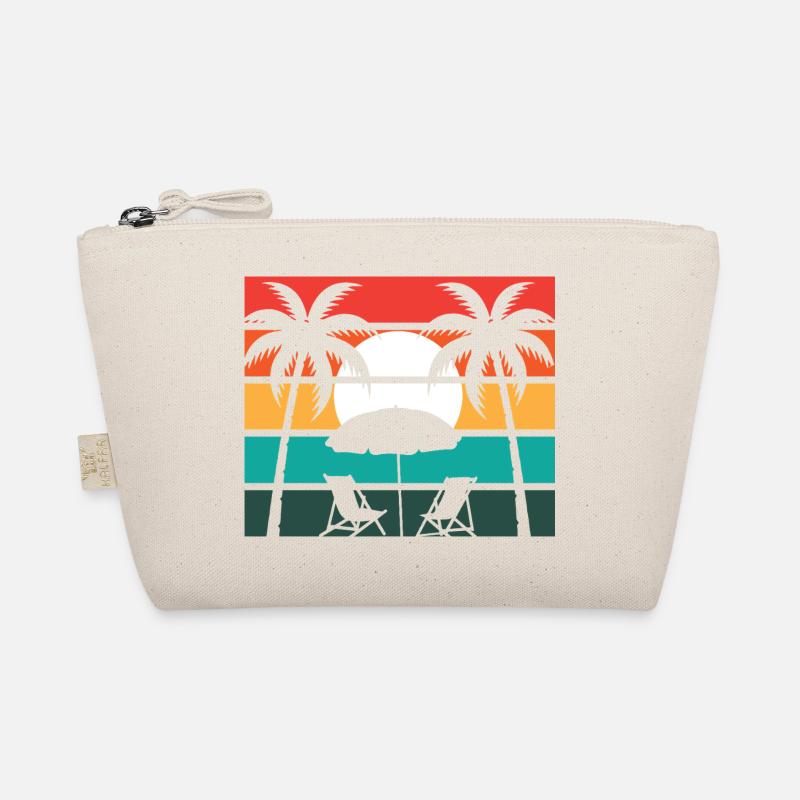 Beach palm and sun Organic Pouch