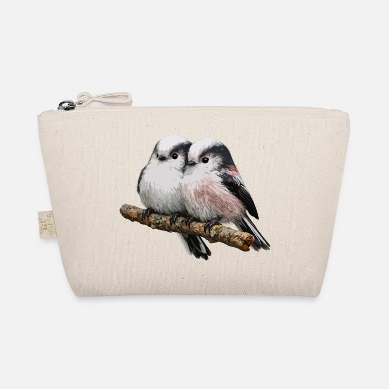 Duo Long-tailed on Branch - Soft Pastel Organic Pouch