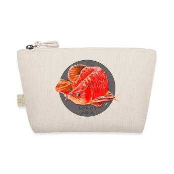 Arowana fish illustration in a gray circle - Organic Pouch - nature - Front