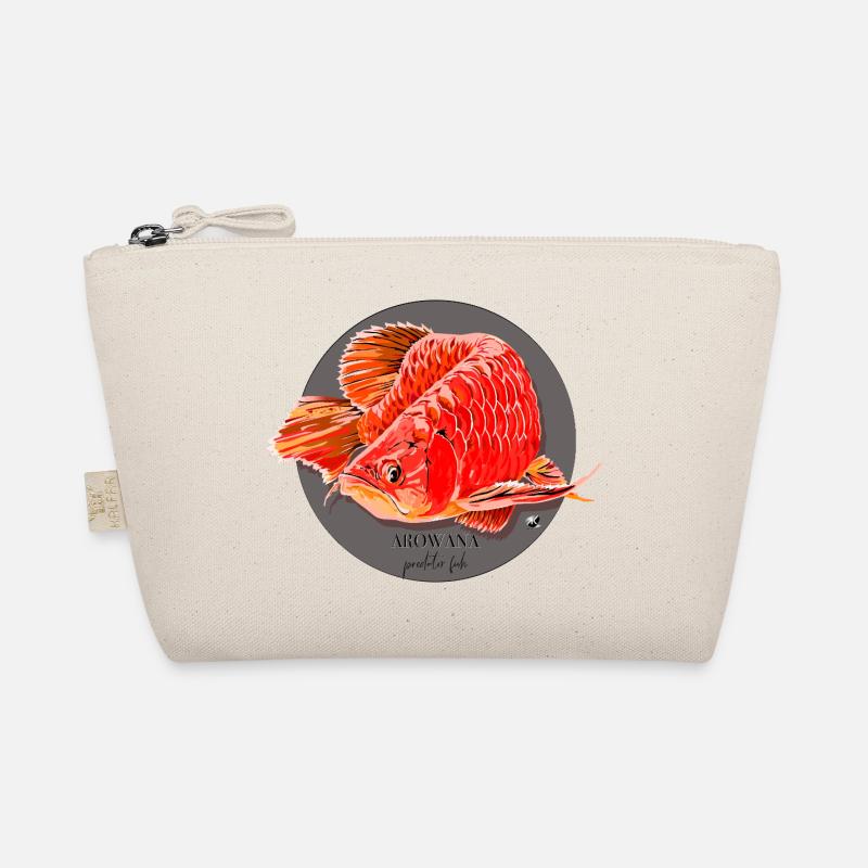 Arowana fish illustration in a gray circle Organic Pouch