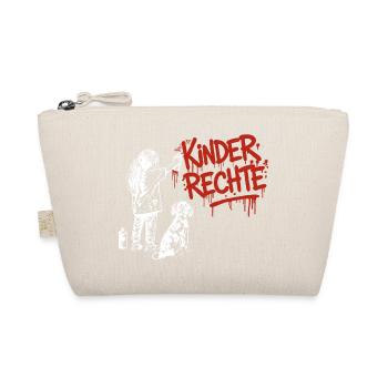 Kinderrechte Graffiti weiß und roter Schrift - Bio-Täschchen - Natur - Vorne