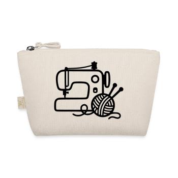 Sewing Machine Wool Knitting Sewing Handmade - Organic Pouch - nature - Front