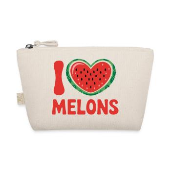 I Love Melons Herz Wassermelone Sommer Spaß - Bio-Täschchen - Natur - Vorne