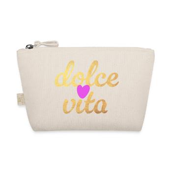 Dolce Vita Herz Gold coole Quotes Herz Luxus - Bio-Täschchen - Natur - Vorne